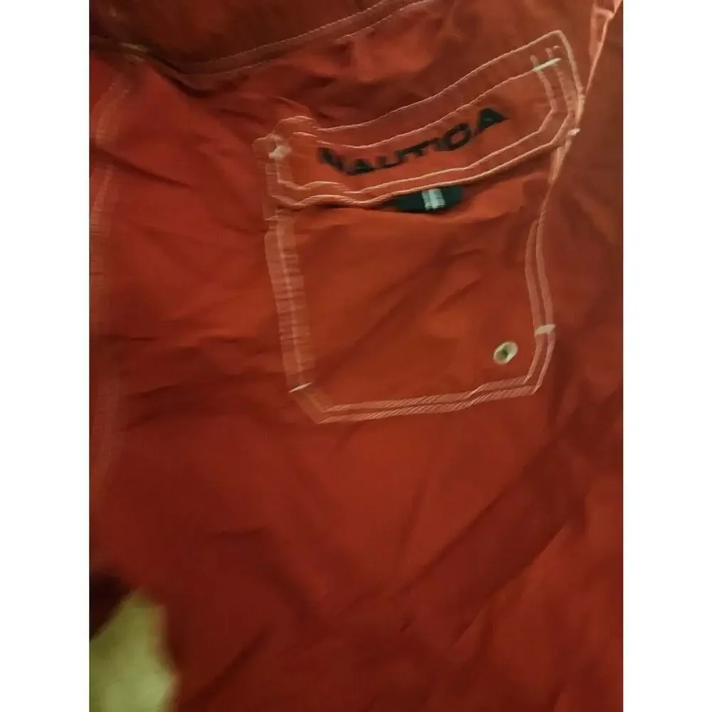 Vintage Nautica Swim Trunks Sz Laege Red Excellent CR3